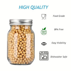 4pcs Mason Jars 16oz Glass Jars Candy Jars With Lids Food Storage