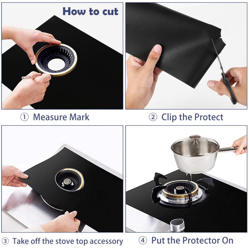 3pcs Gas Stove Protectors Reusable Burner Covers Non Stick Heat Resistant