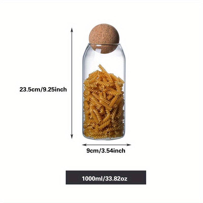Glass Jar with Wood Lid for Kitchen Storage and Gift Giving