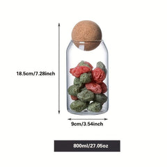 Glass Jar with Wood Lid for Kitchen Storage and Gift Giving