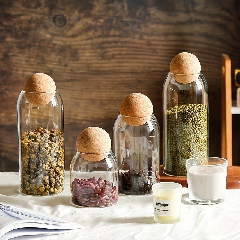 Glass Jar with Wood Lid for Kitchen Storage and Gift Giving