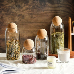 Glass Jar with Wood Lid for Kitchen Storage and Gift Giving