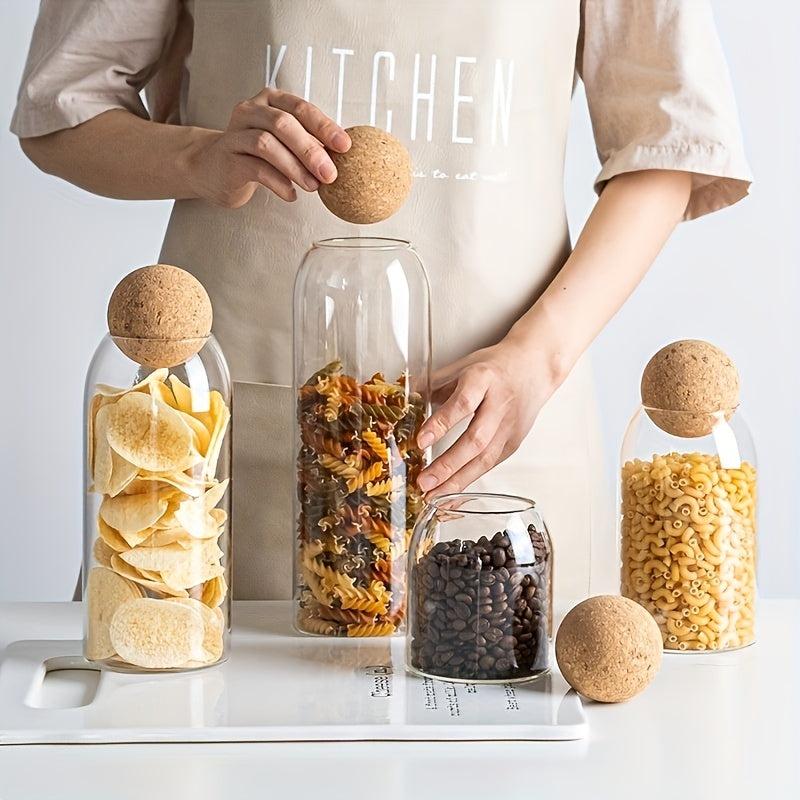 Glass Jar with Wood Lid for Kitchen Storage and Gift Giving