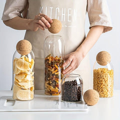 Glass Jar with Wood Lid for Kitchen Storage and Gift Giving