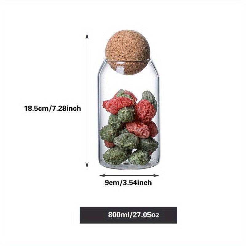 Glass Jar with Wood Lid for Kitchen Storage and Gift Giving