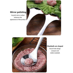 Stainless Steel Meatball Spoon with Long Handle for Making & Serving Meatballs
