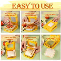 Sandwich Cutter & Sealer DIY Pocket Sandwich Maker for Breakfast, Lunchbox