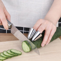 Set of 2 Stainless Steel Finger Guard Vegetable Cutter Finger Guard