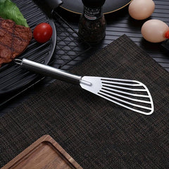 Stainless Steel Slotted Cooking Turner Pizza Spatula BBQ Steak Tool