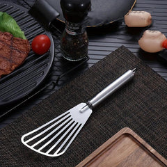 Stainless Steel Slotted Cooking Turner Pizza Spatula BBQ Steak Tool