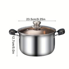 Stainless Steel Stockpot With Glass Lid - 3 Sizes Available