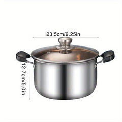 Stainless Steel Stockpot With Glass Lid - 3 Sizes Available