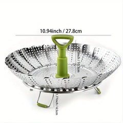 1pc Steamer Basket Veggie Steamer Basket Stainless Steel Folding
