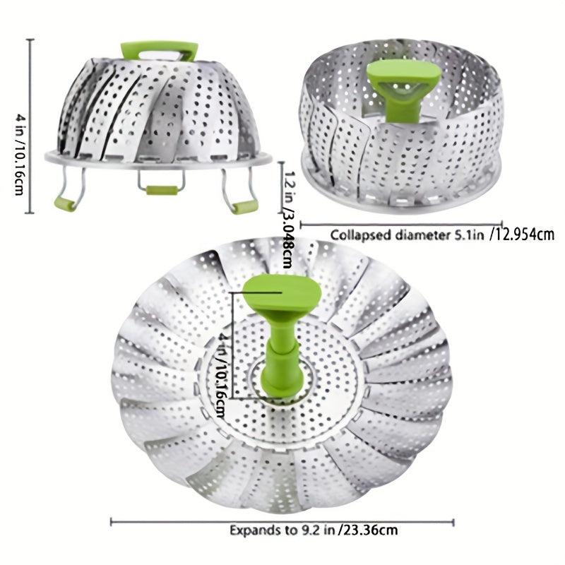 1pc Steamer Basket Veggie Steamer Basket Stainless Steel Folding