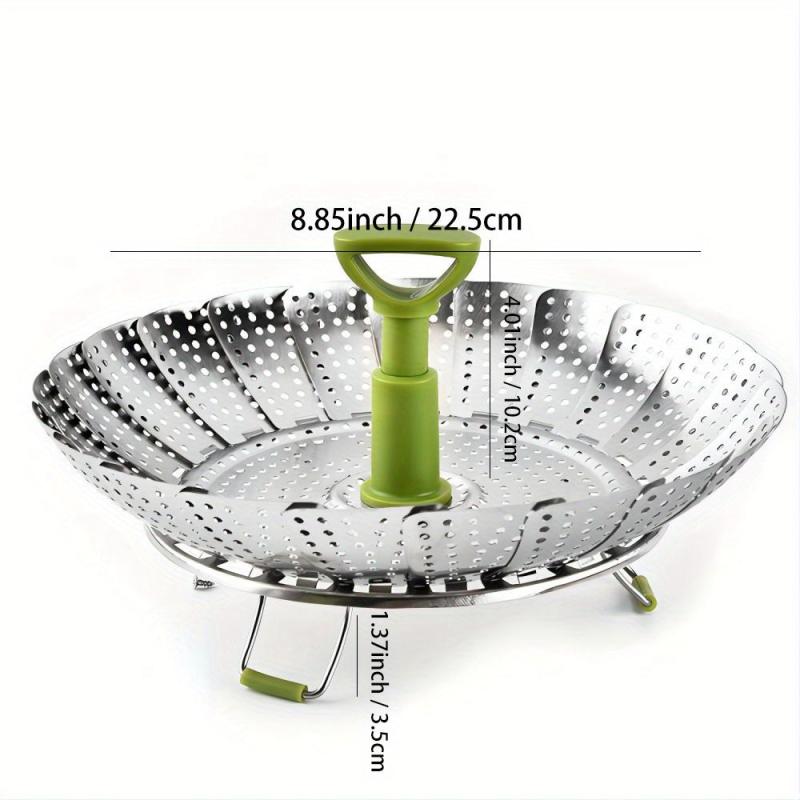 1pc Steamer Basket Veggie Steamer Basket Stainless Steel Folding
