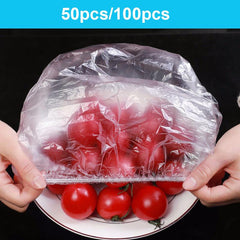100pcs Reusable Bowl Covers Stretchable Plastic Wrap Elastic Storage Wraps