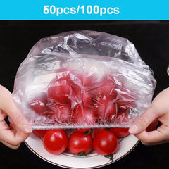 100pcs Reusable Bowl Covers Stretchable Plastic Wrap Elastic Storage Wraps