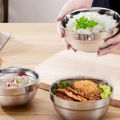 Heat Insulated Stainless Steel Bowl for Ice Cream Soup Cereal Rice Noodles Salad