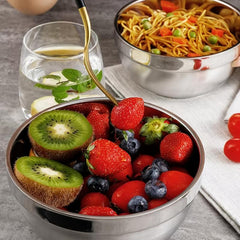 Heat Insulated Stainless Steel Bowl for Ice Cream Soup Cereal Rice Noodles Salad