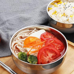 Heat Insulated Stainless Steel Bowl for Ice Cream Soup Cereal Rice Noodles Salad