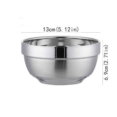Heat Insulated Stainless Steel Bowl for Ice Cream Soup Cereal Rice Noodles Salad