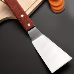 Pro Stainless Steel Pancake Turner Wooden Handle Griddle Flipper