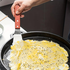 Pro Stainless Steel Pancake Turner Wooden Handle Griddle Flipper