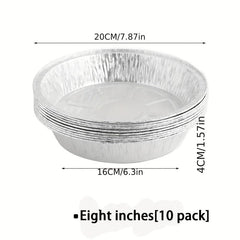 10pcs Disposable Aluminum Foil Air Fryer Liner Pots Round Tin Foil Basket Bowls