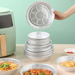 10pcs Disposable Aluminum Foil Air Fryer Liner Pots Round Tin Foil Basket Bowls