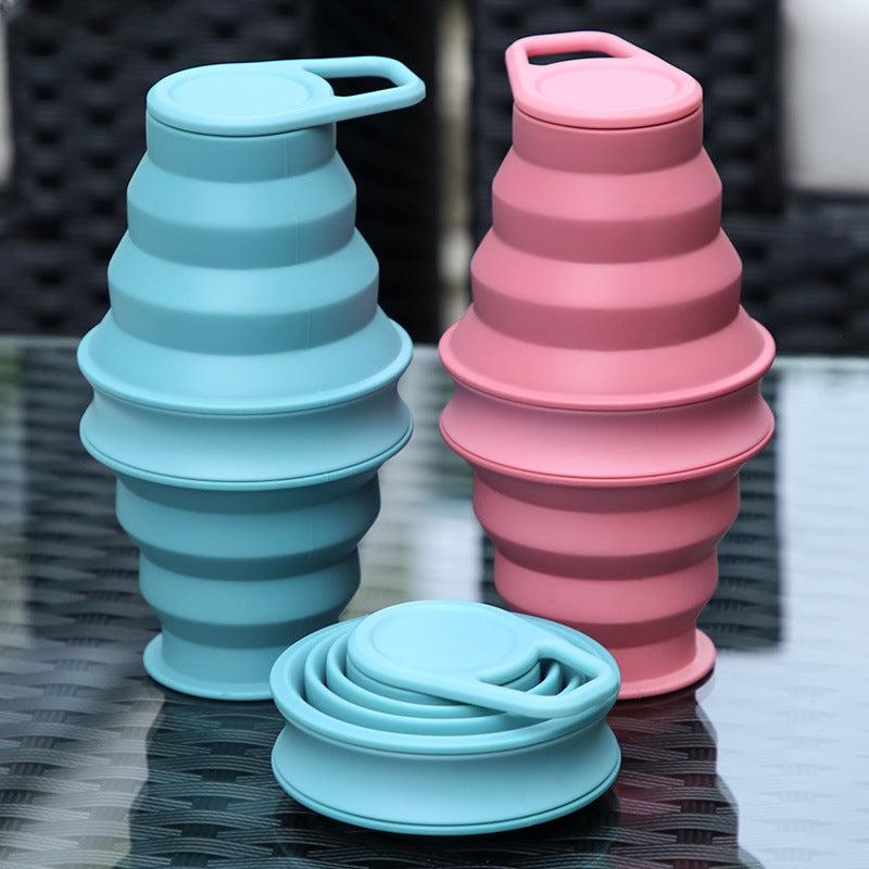 Collapsible Silicone Water Cup 500ml 17oz Foldable Coffee Cups