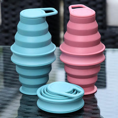 Collapsible Silicone Water Cup 500ml 17oz Foldable Coffee Cups