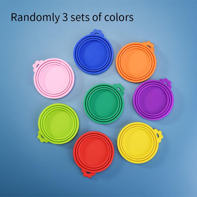3pcs Pet Silicone Can Covers Cat Dog Food Freshness Covers
