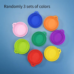 3pcs Pet Silicone Can Covers Cat Dog Food Freshness Covers