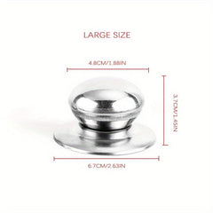 Large 4.09cm Round Stainless Steel Pot Handle with Top Hat Lid Accessories