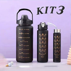 Leakproof Motivational Water Bottle with Time Marker & Straw 2000ML