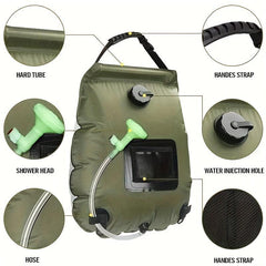 Solar Heating Shower Bag 20L Portable Outdoor Camping Travel Accessories