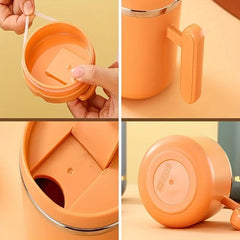 Stylish 15oz Coffee Mug with Lid, Durable Water Cup for All Seasons