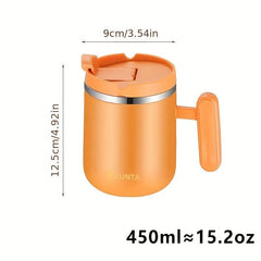 Stylish 15oz Coffee Mug with Lid, Durable Water Cup for All Seasons
