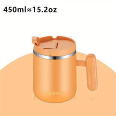 Stylish 15oz Coffee Mug with Lid, Durable Water Cup for All Seasons