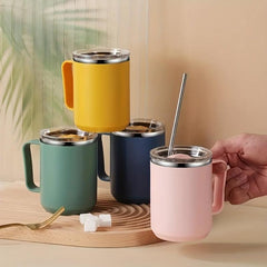 Stainless Steel Water Cup With Lid Coffee Cup For Office