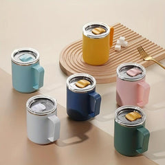 Stainless Steel Water Cup With Lid Coffee Cup For Office