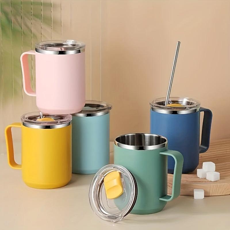 Stainless Steel Water Cup With Lid Coffee Cup For Office