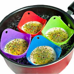 Set of 4 Silicone Egg Poachers for Perfect Poached Eggs