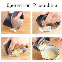 1pc Stainless Steel Garlic Press Manual Garlic Mincer Crusher