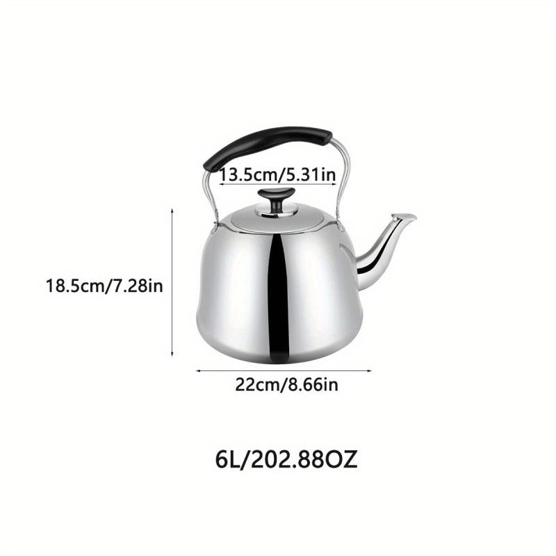 Stainless Steel Whistling Tea Kettle - Heat Resistant Handle
