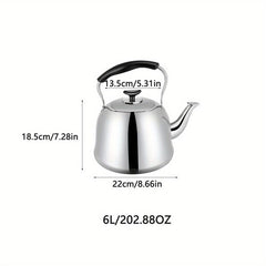 Stainless Steel Whistling Tea Kettle - Heat Resistant Handle