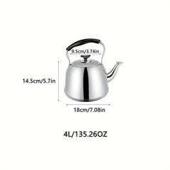Stainless Steel Whistling Tea Kettle - Heat Resistant Handle