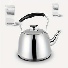 Stainless Steel Whistling Tea Kettle - Heat Resistant Handle