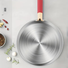 Stainless Steel Non stick Pan Flat Bottom Frying Pan Household Omelette Pan
