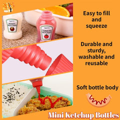4pcs Mini Sauce Bottles Seasoning Squeeze Bottles Portable Sauce Container